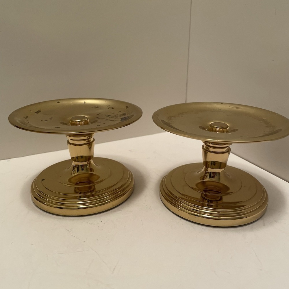 Vintage Baldwin Brass Pillar Candle Holders Pair Of Solid Brass Candle Stands